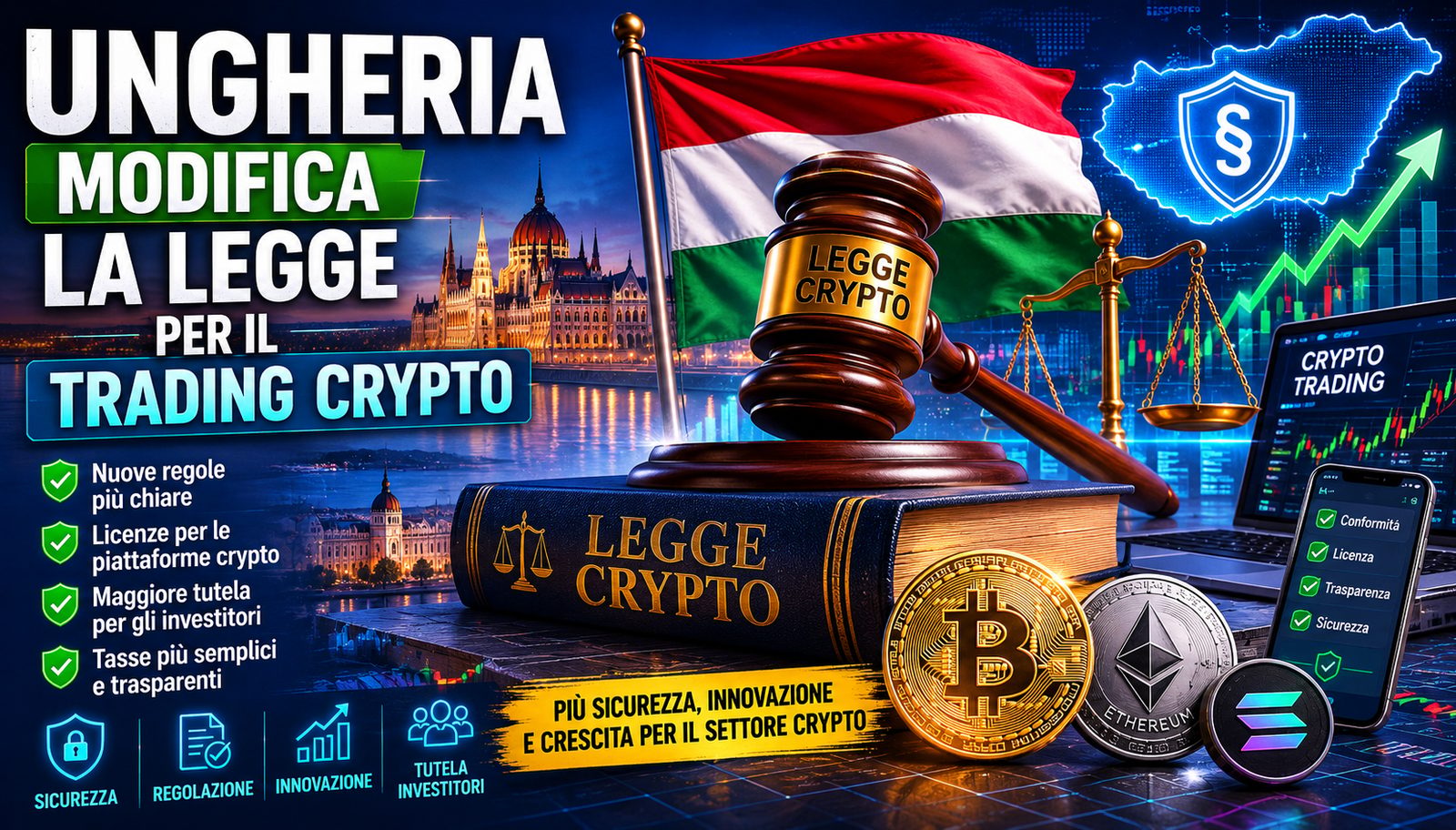 Ungheria cancella le pene detentive per il trading crypto