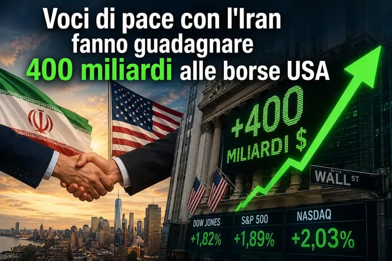 Voci di pace con l'Iran fanno guadagnare 400 miliardi alle borse USA