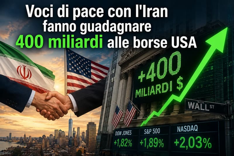Voci di pace con l'Iran fanno guadagnare 400 miliardi alle borse USA