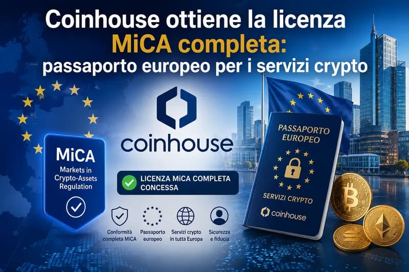Coinhouse ottiene la licenza MiCA completa: passaporto europeo per i servizi crypto