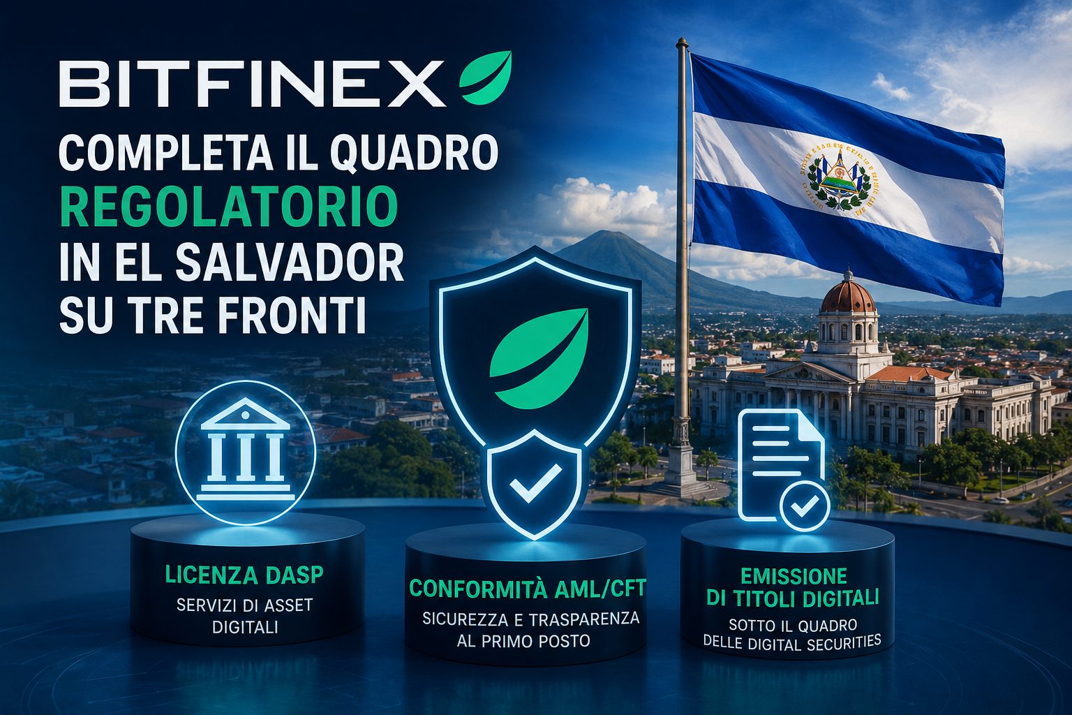 Bitfinex completa il quadro regolatorio in El Salvador su tre fronti