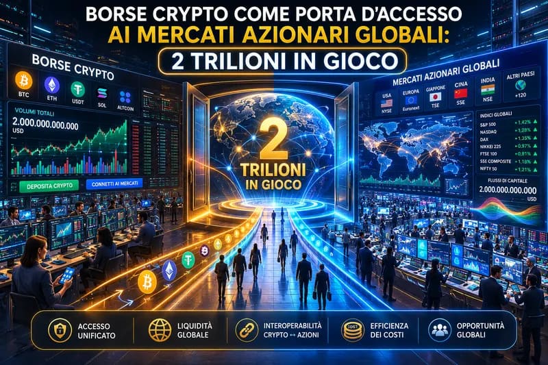 Borse crypto come porta d'accesso ai mercati azionari globali: 2 trilioni in gioco