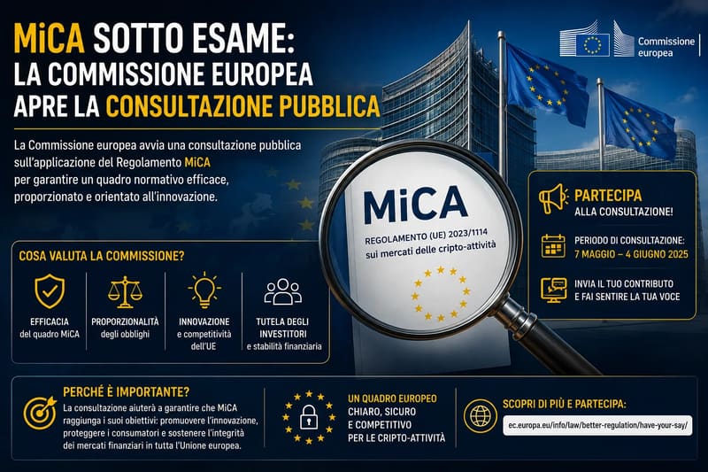 MiCA sotto esame: la Commissione europea apre la consultazione pubblica