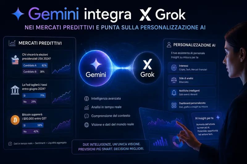 Gemini integra Grok nei mercati predittivi e punta sulla personalizzazione AI