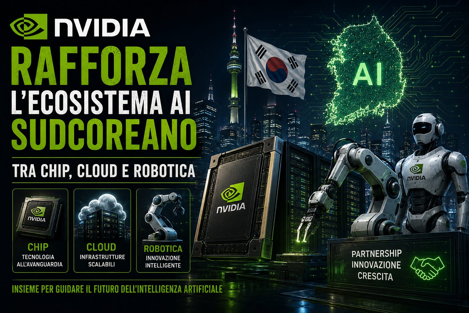 Nvidia rafforza l'ecosistema AI sudcoreano tra chip, cloud e robotica