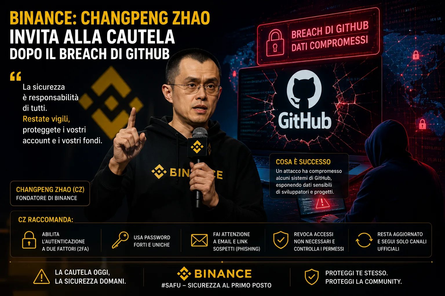 Violazione GitHub: CZ avvisa gli sviluppatori crypto di cambiare le API key