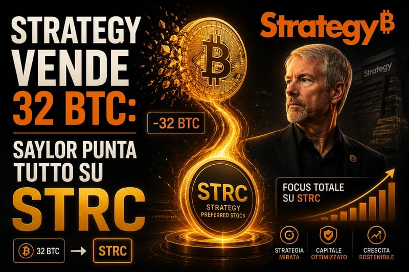 Strategy vende 32 BTC: Saylor punta tutto su STRC